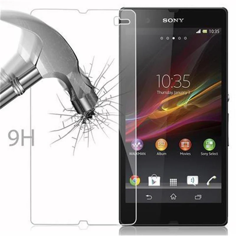 Cadorabo Panzer Folie kompatibel mit Sony Xperia Z - Schutzfolie Gehärtetes (Tempered) Display-Schutzglas in 9H Härte mit 3D Touch Kompatibilität