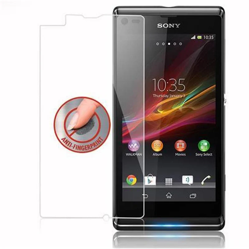 Cadorabo Panzer Folie kompatibel mit Sony Xperia L - Schutzfolie Gehärtetes (Tempered) Display-Schutzglas in 9H Härte mit 3D Touch Kompatibilität