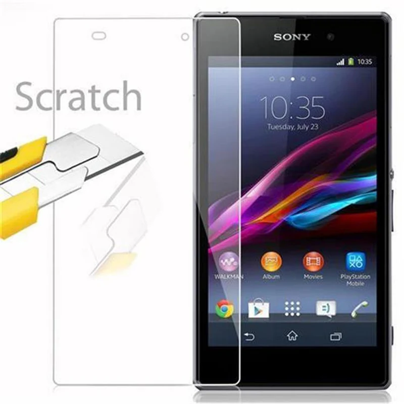 Cadorabo Panzer Folie kompatibel mit Sony Xperia Z1 - Schutzfolie Gehärtetes (Tempered) Display-Schutzglas in 9H Härte mit 3D Touch Kompatibilität