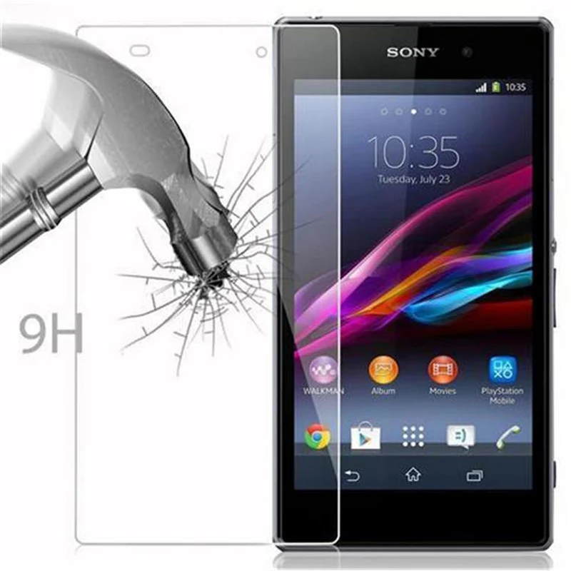 Cadorabo Panzer Folie kompatibel mit Sony Xperia Z1 - Schutzfolie Gehärtetes (Tempered) Display-Schutzglas in 9H Härte mit 3D Touch Kompatibilität