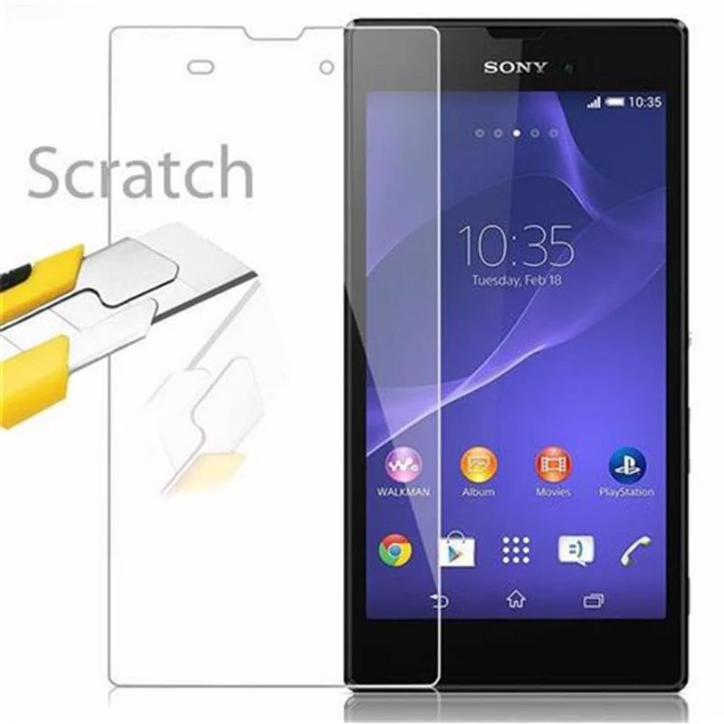 Cadorabo Panzer Folie kompatibel mit Sony Xperia T3 - Schutzfolie Gehärtetes (Tempered) Display-Schutzglas in 9H Härte mit 3D Touch Kompatibilität