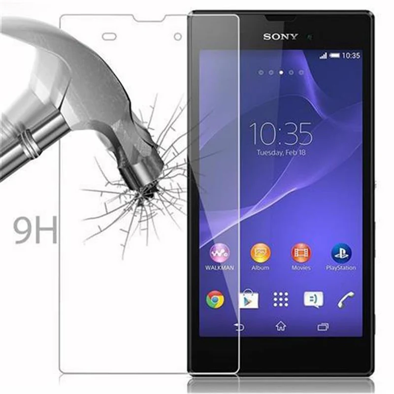 Cadorabo Panzer Folie kompatibel mit Sony Xperia T3 - Schutzfolie Gehärtetes (Tempered) Display-Schutzglas in 9H Härte mit 3D Touch Kompatibilität