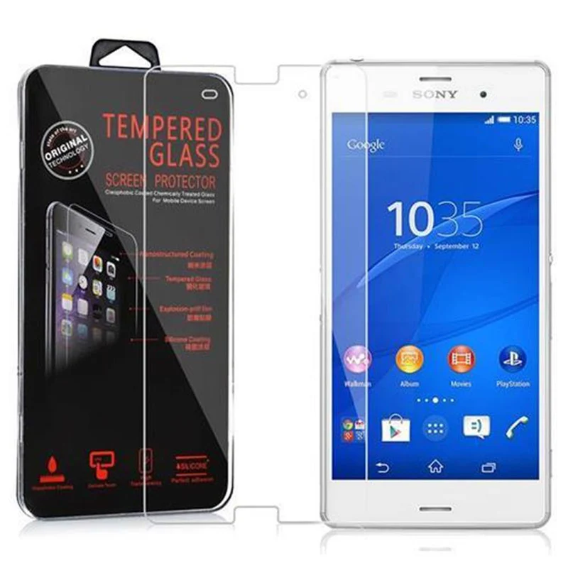 Cadorabo Panzer Folie kompatibel mit Sony Xperia Z3 - Schutzfolie Gehärtetes (Tempered) Display-Schutzglas in 9H Härte mit 3D Touch Kompatibilität
