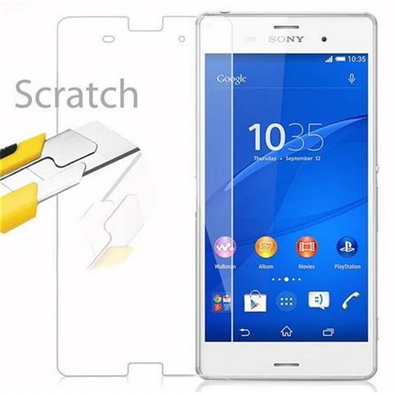 Cadorabo Panzer Folie kompatibel mit Sony Xperia Z3 - Schutzfolie Gehärtetes (Tempered) Display-Schutzglas in 9H Härte mit 3D Touch Kompatibilität