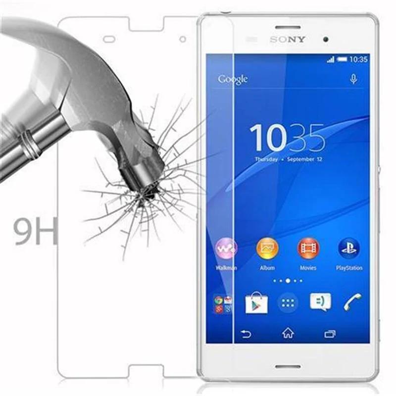 Cadorabo Panzer Folie kompatibel mit Sony Xperia Z3 - Schutzfolie Gehärtetes (Tempered) Display-Schutzglas in 9H Härte mit 3D Touch Kompatibilität