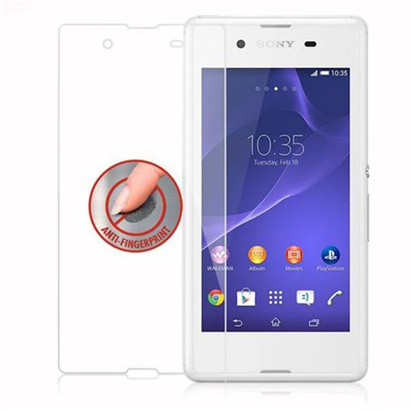 Cadorabo Panzer Folie kompatibel mit Sony Xperia E3 - Schutzfolie Gehärtetes (Tempered) Display-Schutzglas in 9H Härte mit 3D Touch Kompatibilität