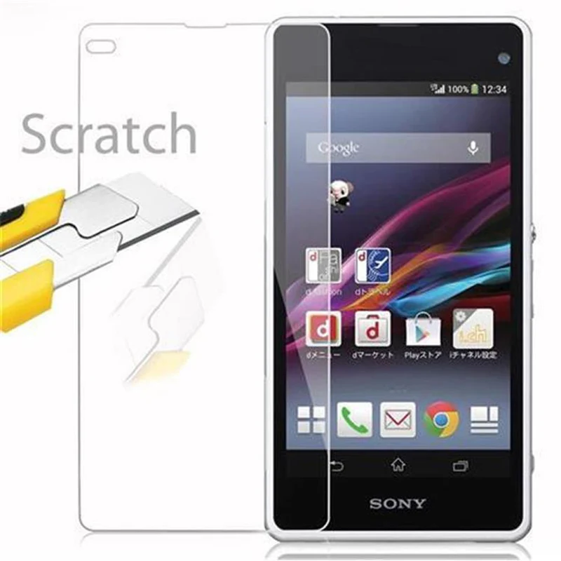 Cadorabo Panzer Folie kompatibel mit Sony Xperia Z1 COMPACT - Schutzfolie Gehärtetes (Tempered) Display-Schutzglas in 9H Härte mit 3D Touch Kompatibilität