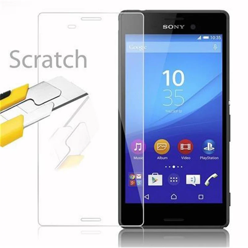 Cadorabo Panzer Folie kompatibel mit Sony Xperia M4 AQUA - Schutzfolie Gehärtetes (Tempered) Display-Schutzglas in 9H Härte mit 3D Touch Kompatibilität