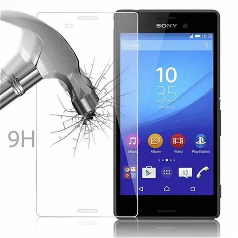 Cadorabo Panzer Folie kompatibel mit Sony Xperia M4 AQUA - Schutzfolie Gehärtetes (Tempered) Display-Schutzglas in 9H Härte mit 3D Touch Kompatibilität