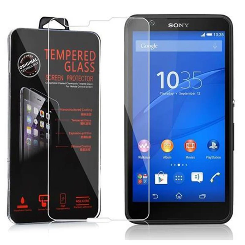 Cadorabo Panzer Folie kompatibel mit Sony Xperia E4G - Schutzfolie Gehärtetes (Tempered) Display-Schutzglas in 9H Härte mit 3D Touch Kompatibilität