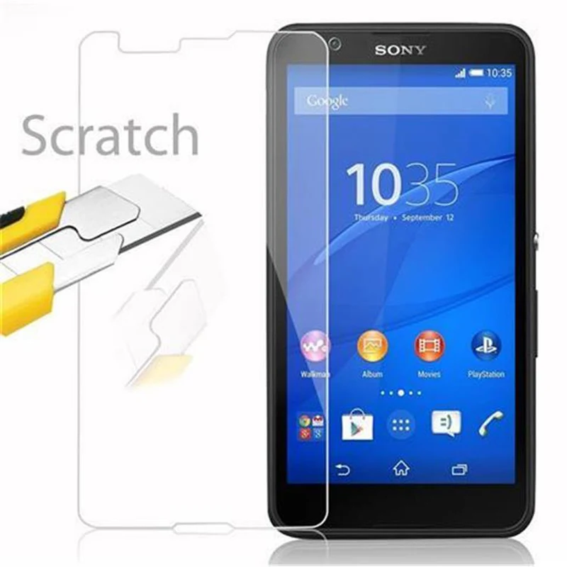 Cadorabo Panzer Folie kompatibel mit Sony Xperia E4G - Schutzfolie Gehärtetes (Tempered) Display-Schutzglas in 9H Härte mit 3D Touch Kompatibilität
