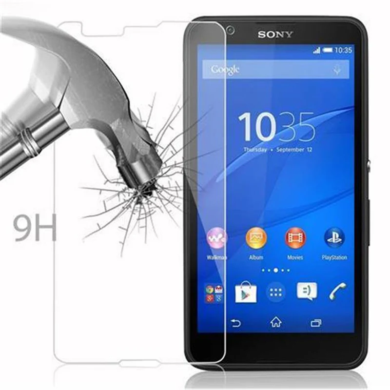Cadorabo Panzer Folie kompatibel mit Sony Xperia E4G - Schutzfolie Gehärtetes (Tempered) Display-Schutzglas in 9H Härte mit 3D Touch Kompatibilität