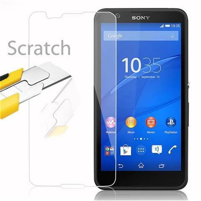 Cadorabo Panzer Folie kompatibel mit Sony Xperia E4 - Schutzfolie Gehärtetes (Tempered) Display-Schutzglas in 9H Härte mit 3D Touch Kompatibilität