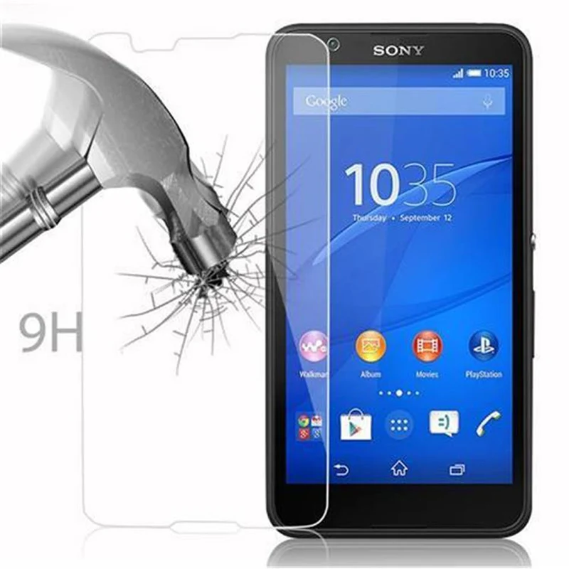 Cadorabo Panzer Folie kompatibel mit Sony Xperia E4 - Schutzfolie Gehärtetes (Tempered) Display-Schutzglas in 9H Härte mit 3D Touch Kompatibilität