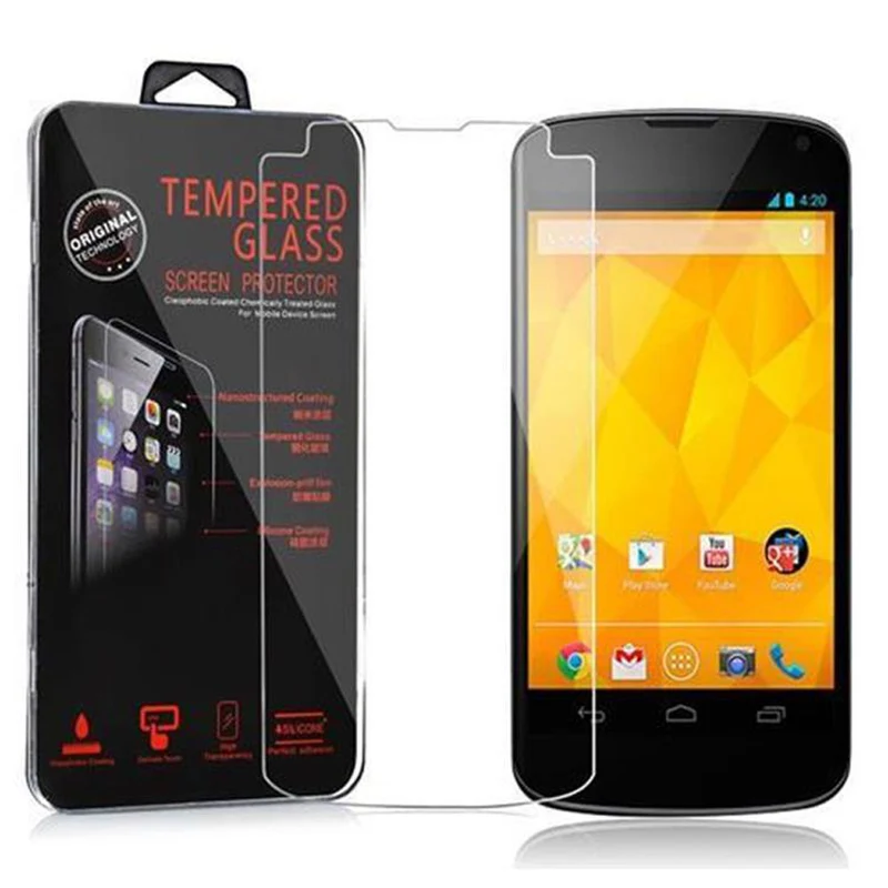 Cadorabo Panzer Folie kompatibel mit LG Google NEXUS 4 - Schutzfolie Gehärtetes (Tempered) Display-Schutzglas in 9H Härte mit 3D Touch Kompatibilität