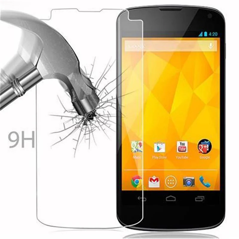 Cadorabo Panzer Folie kompatibel mit LG Google NEXUS 4 - Schutzfolie Gehärtetes (Tempered) Display-Schutzglas in 9H Härte mit 3D Touch Kompatibilität