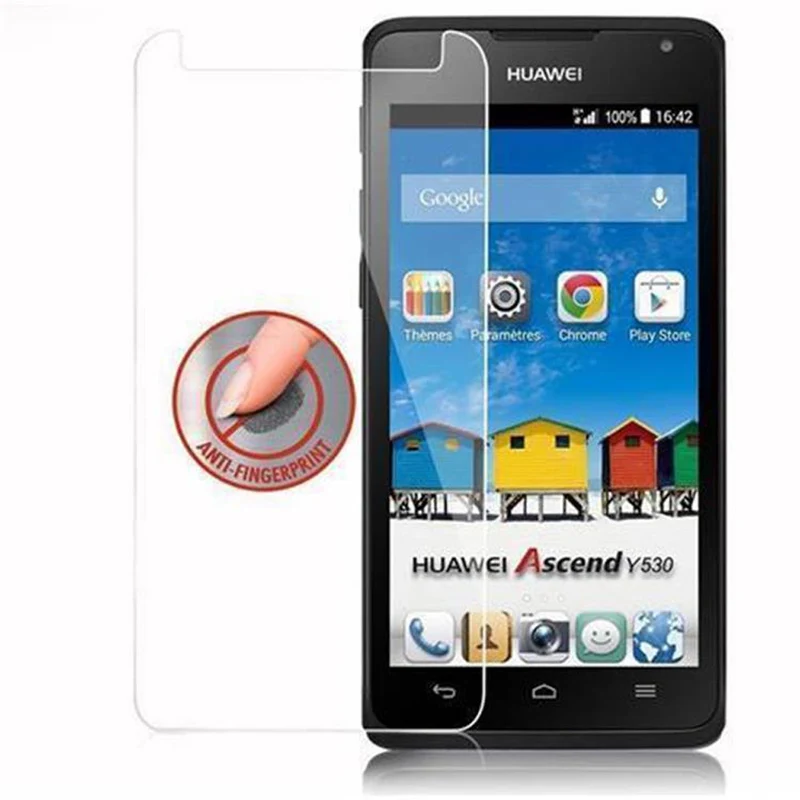 Cadorabo Panzer Folie kompatibel mit Huawei ASCEND Y530 - Schutzfolie Gehärtetes (Tempered) Display-Schutzglas in 9H Härte mit 3D Touch Kompatibilität
