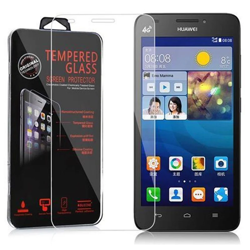 Cadorabo Panzer Folie kompatibel mit Huawei ASCEND G620 - Schutzfolie Gehärtetes (Tempered) Display-Schutzglas in 9H Härte mit 3D Touch Kompatibilität