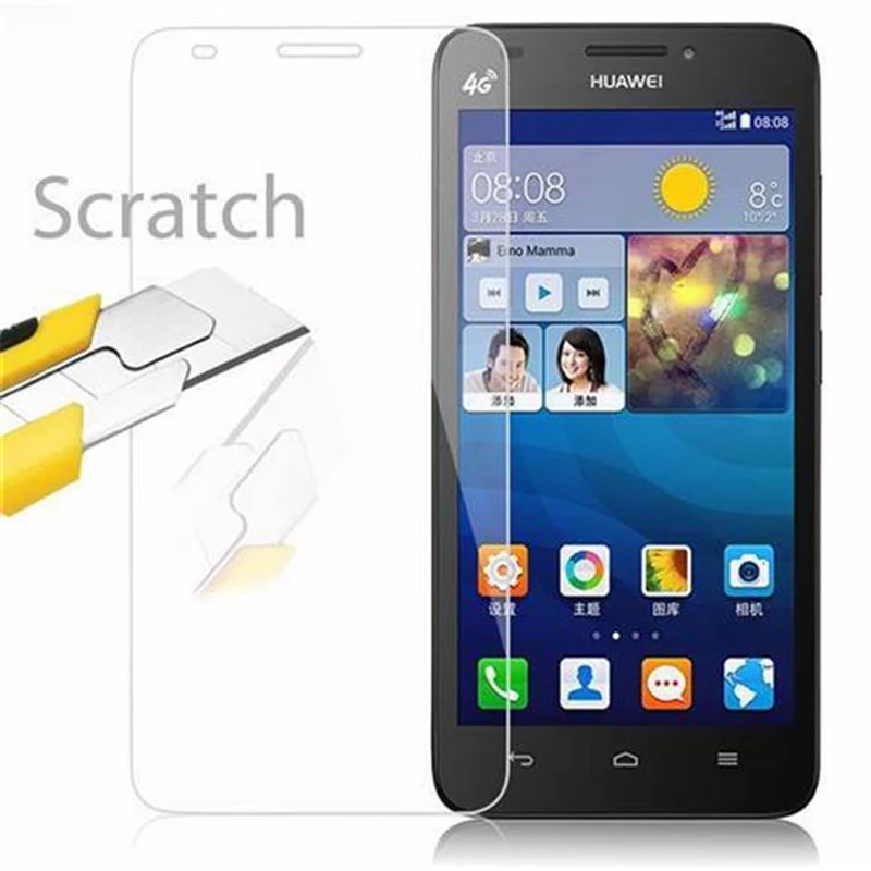 Cadorabo Panzer Folie kompatibel mit Huawei ASCEND G620 - Schutzfolie Gehärtetes (Tempered) Display-Schutzglas in 9H Härte mit 3D Touch Kompatibilität