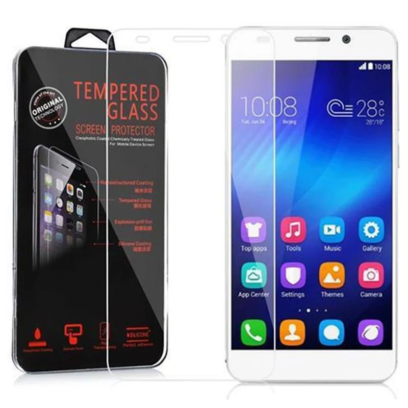 Cadorabo Panzer Folie kompatibel mit Honor 6 - Schutzfolie Gehärtetes (Tempered) Display-Schutzglas in 9H Härte mit 3D Touch Kompatibilität