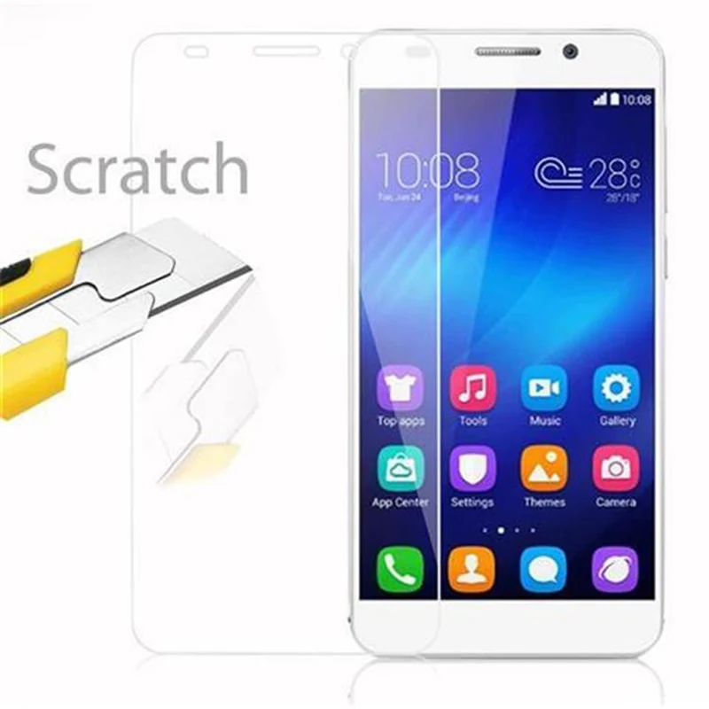 Cadorabo Panzer Folie kompatibel mit Honor 6 - Schutzfolie Gehärtetes (Tempered) Display-Schutzglas in 9H Härte mit 3D Touch Kompatibilität