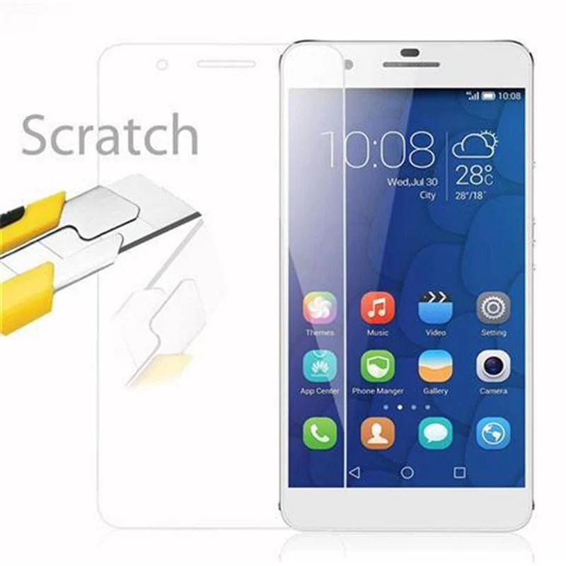 Cadorabo Panzer Folie kompatibel mit Honor 6 PLUS - Schutzfolie Gehärtetes (Tempered) Display-Schutzglas in 9H Härte mit 3D Touch Kompatibilität