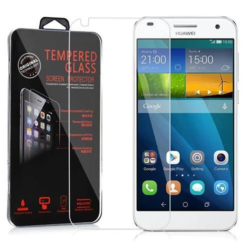 Cadorabo Panzer Folie kompatibel mit Huawei ASCEND G7 - Schutzfolie Gehärtetes (Tempered) Display-Schutzglas in 9H Härte mit 3D Touch Kompatibilität
