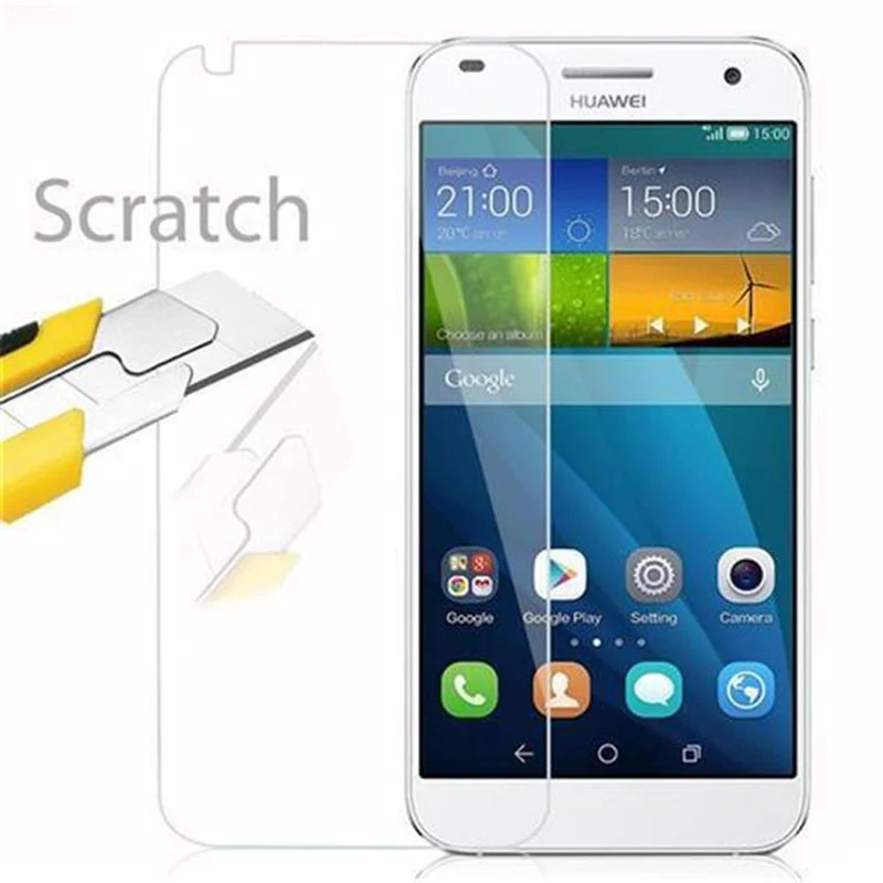 Cadorabo Panzer Folie kompatibel mit Huawei ASCEND G7 - Schutzfolie Gehärtetes (Tempered) Display-Schutzglas in 9H Härte mit 3D Touch Kompatibilität