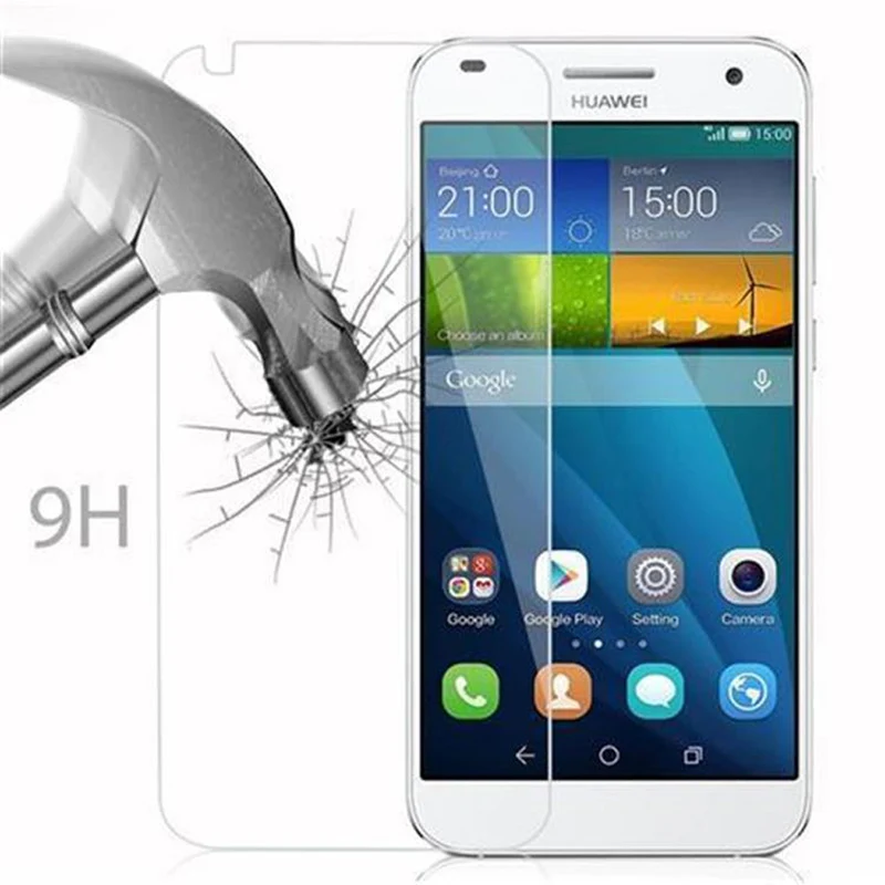 Cadorabo Panzer Folie kompatibel mit Huawei ASCEND G7 - Schutzfolie Gehärtetes (Tempered) Display-Schutzglas in 9H Härte mit 3D Touch Kompatibilität