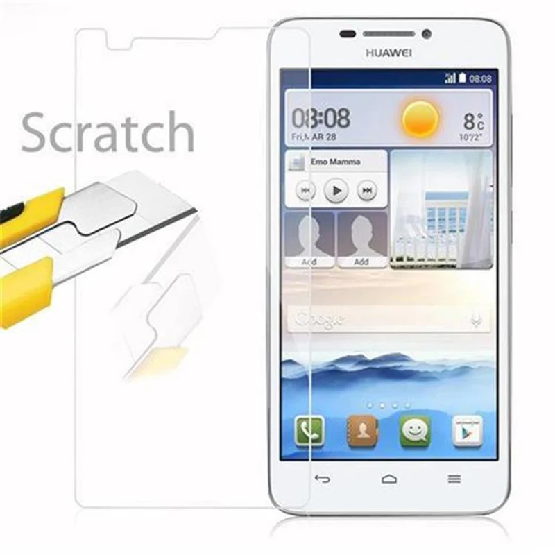 Cadorabo Panzer Folie kompatibel mit Huawei ASCEND G630 - Schutzfolie Gehärtetes (Tempered) Display-Schutzglas in 9H Härte mit 3D Touch Kompatibilität