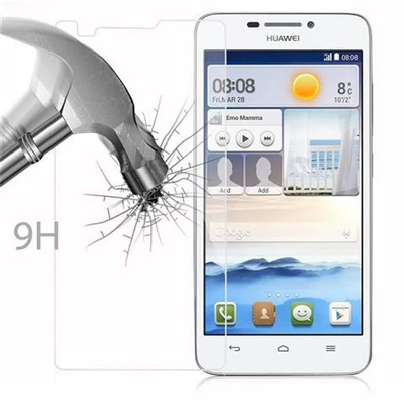 Cadorabo Panzer Folie kompatibel mit Huawei ASCEND G630 - Schutzfolie Gehärtetes (Tempered) Display-Schutzglas in 9H Härte mit 3D Touch Kompatibilität