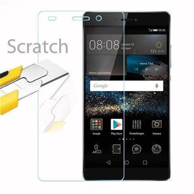 Cadorabo Panzer Folie kompatibel mit Huawei P8 - Schutzfolie Gehärtetes (Tempered) Display-Schutzglas in 9H Härte mit 3D Touch Kompatibilität