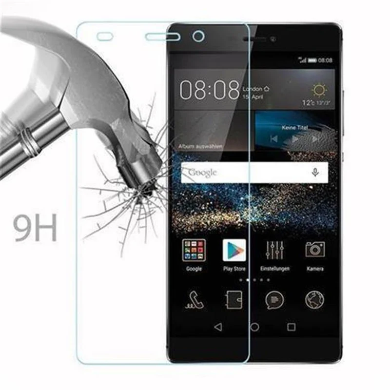 Cadorabo Panzer Folie kompatibel mit Huawei P8 - Schutzfolie Gehärtetes (Tempered) Display-Schutzglas in 9H Härte mit 3D Touch Kompatibilität