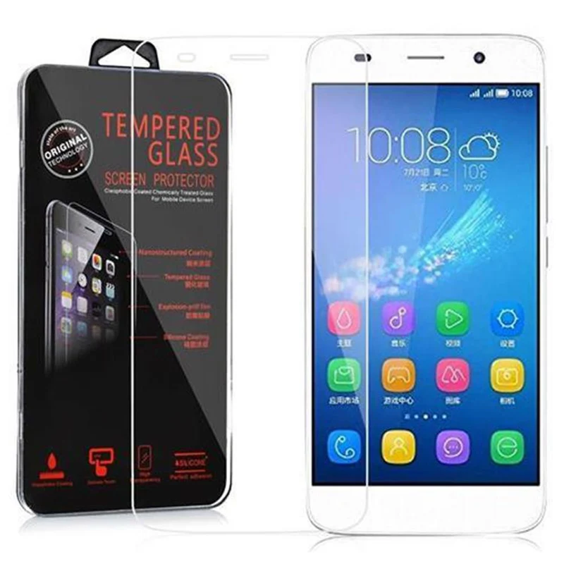 Cadorabo Panzer Folie kompatibel mit Huawei Y6 2015 / Honor 4A - Schutzfolie Gehärtetes (Tempered) Display-Schutzglas in 9H Härte mit 3D Touch Kompatibilität