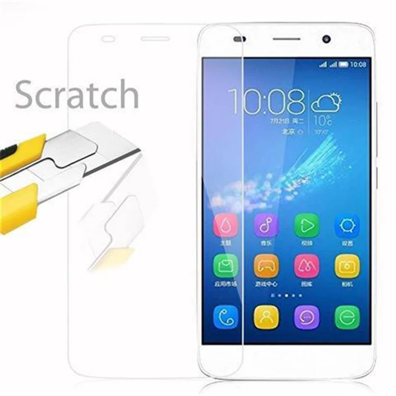 Cadorabo Panzer Folie kompatibel mit Huawei Y6 2015 / Honor 4A - Schutzfolie Gehärtetes (Tempered) Display-Schutzglas in 9H Härte mit 3D Touch Kompatibilität