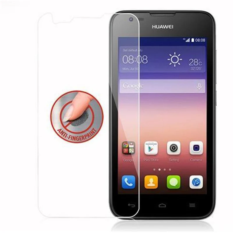 Cadorabo Panzer Folie kompatibel mit Huawei ASCEND Y550 - Schutzfolie Gehärtetes (Tempered) Display-Schutzglas in 9H Härte mit 3D Touch Kompatibilität
