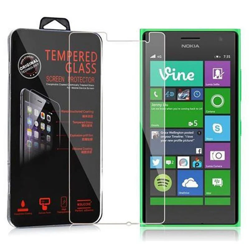Cadorabo Panzer Folie kompatibel mit Nokia Lumia 730 - Schutzfolie Gehärtetes (Tempered) Display-Schutzglas in 9H Härte mit 3D Touch Kompatibilität