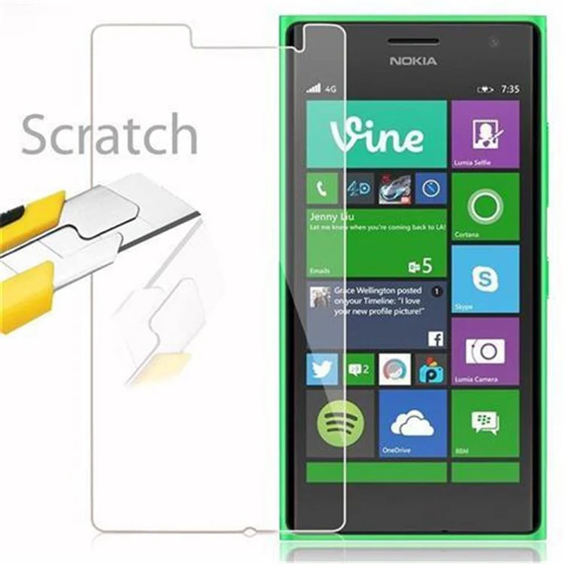 Cadorabo Panzer Folie kompatibel mit Nokia Lumia 730 - Schutzfolie Gehärtetes (Tempered) Display-Schutzglas in 9H Härte mit 3D Touch Kompatibilität