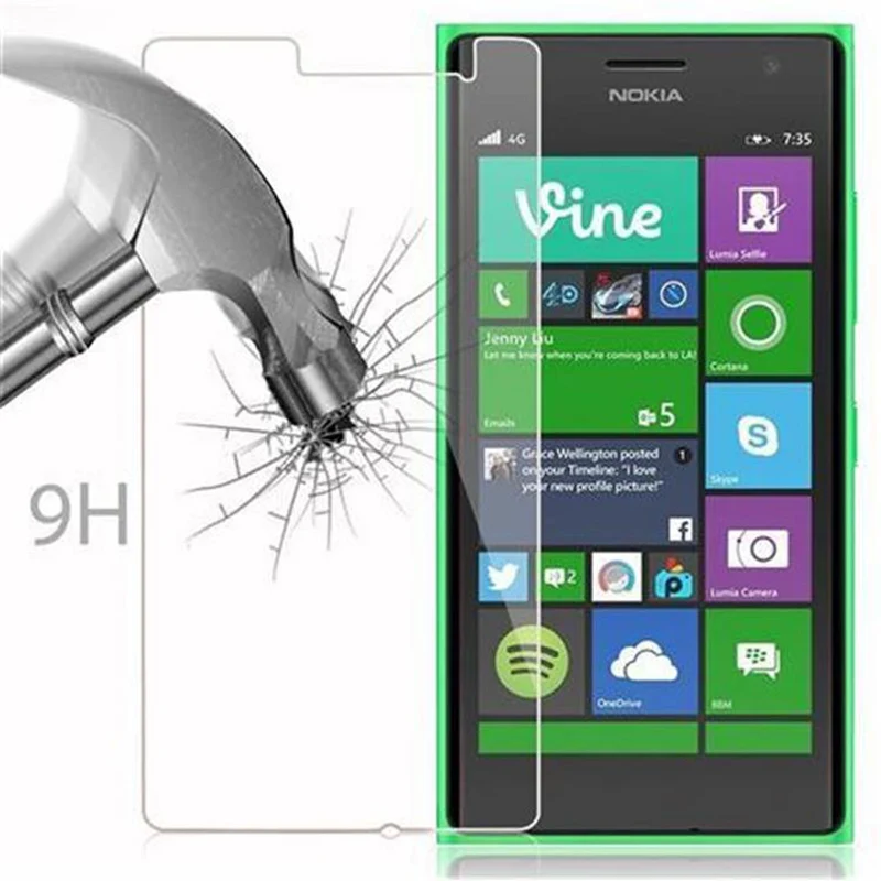 Cadorabo Panzer Folie kompatibel mit Nokia Lumia 730 - Schutzfolie Gehärtetes (Tempered) Display-Schutzglas in 9H Härte mit 3D Touch Kompatibilität