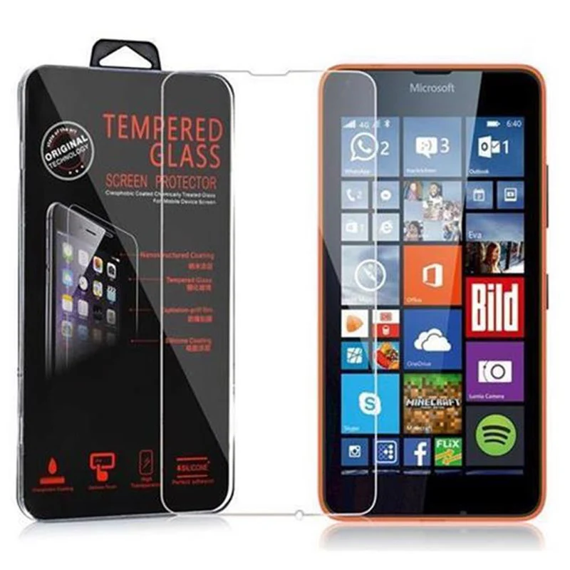 Cadorabo Panzer Folie kompatibel mit Nokia Lumia 640 - Schutzfolie Gehärtetes (Tempered) Display-Schutzglas in 9H Härte mit 3D Touch Kompatibilität