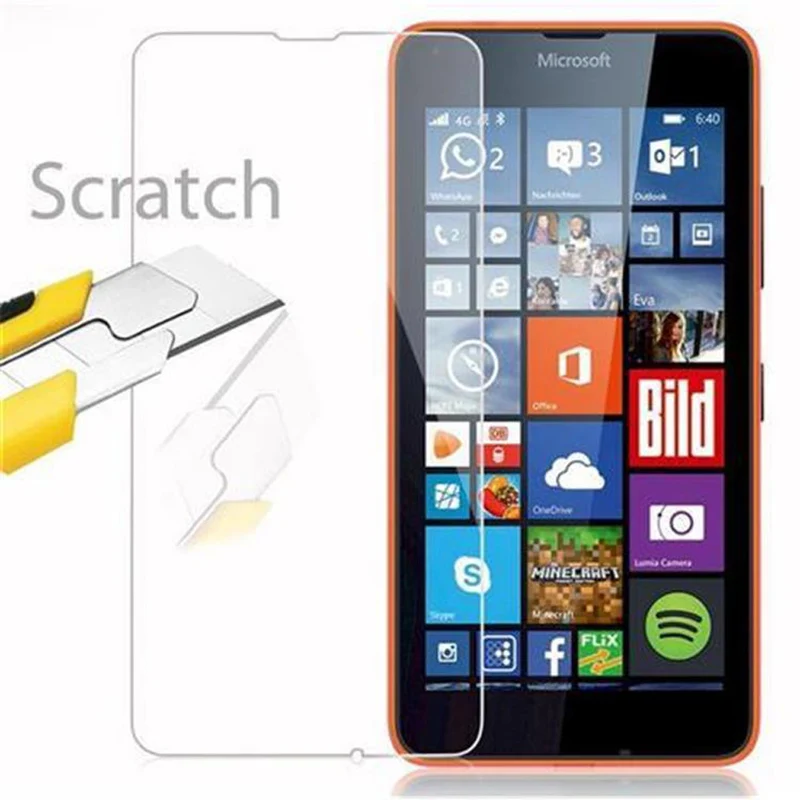 Cadorabo Panzer Folie kompatibel mit Nokia Lumia 640 - Schutzfolie Gehärtetes (Tempered) Display-Schutzglas in 9H Härte mit 3D Touch Kompatibilität
