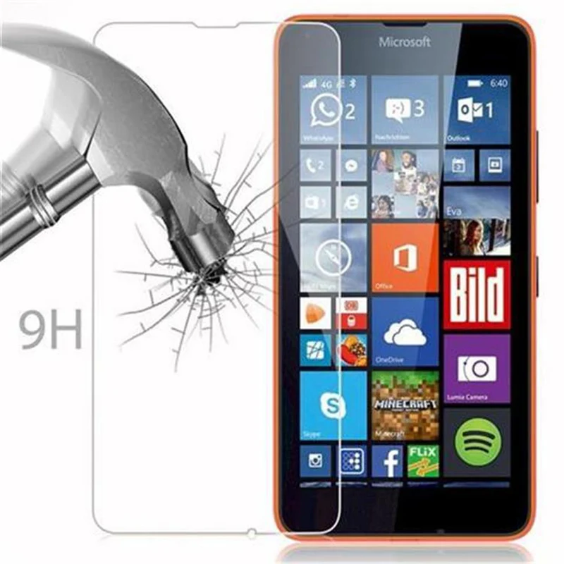 Cadorabo Panzer Folie kompatibel mit Nokia Lumia 640 - Schutzfolie Gehärtetes (Tempered) Display-Schutzglas in 9H Härte mit 3D Touch Kompatibilität