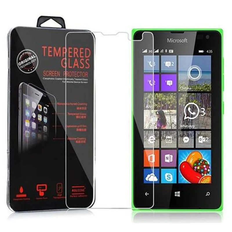 Cadorabo Panzer Folie kompatibel mit Nokia Lumia 435 - Schutzfolie Gehärtetes (Tempered) Display-Schutzglas in 9H Härte mit 3D Touch Kompatibilität