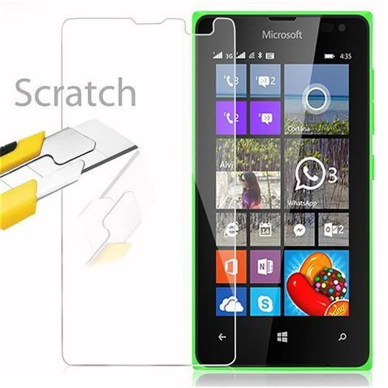 Cadorabo Panzer Folie kompatibel mit Nokia Lumia 435 - Schutzfolie Gehärtetes (Tempered) Display-Schutzglas in 9H Härte mit 3D Touch Kompatibilität