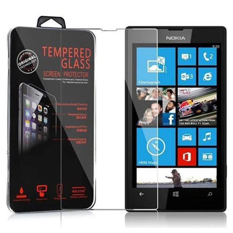 Cadorabo Panzer Folie kompatibel mit Nokia Lumia 520 / 521 - Schutzfolie Gehärtetes (Tempered) Display-Schutzglas in 9H Härte mit 3D Touch Kompatibilität