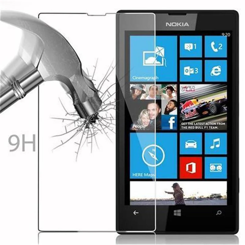 Cadorabo Panzer Folie kompatibel mit Nokia Lumia 520 / 521 - Schutzfolie Gehärtetes (Tempered) Display-Schutzglas in 9H Härte mit 3D Touch Kompatibilität