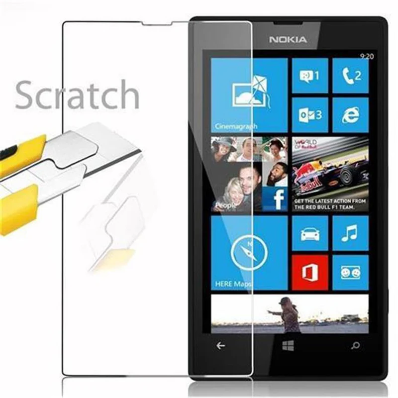 Cadorabo Panzer Folie kompatibel mit Nokia Lumia 520 / 521 - Schutzfolie Gehärtetes (Tempered) Display-Schutzglas in 9H Härte mit 3D Touch Kompatibilität