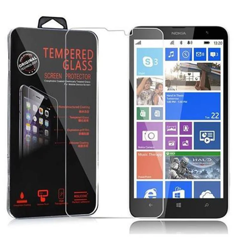 Cadorabo Panzer Folie kompatibel mit Nokia Lumia 1320 - Schutzfolie Gehärtetes (Tempered) Display-Schutzglas in 9H Härte mit 3D Touch Kompatibilität