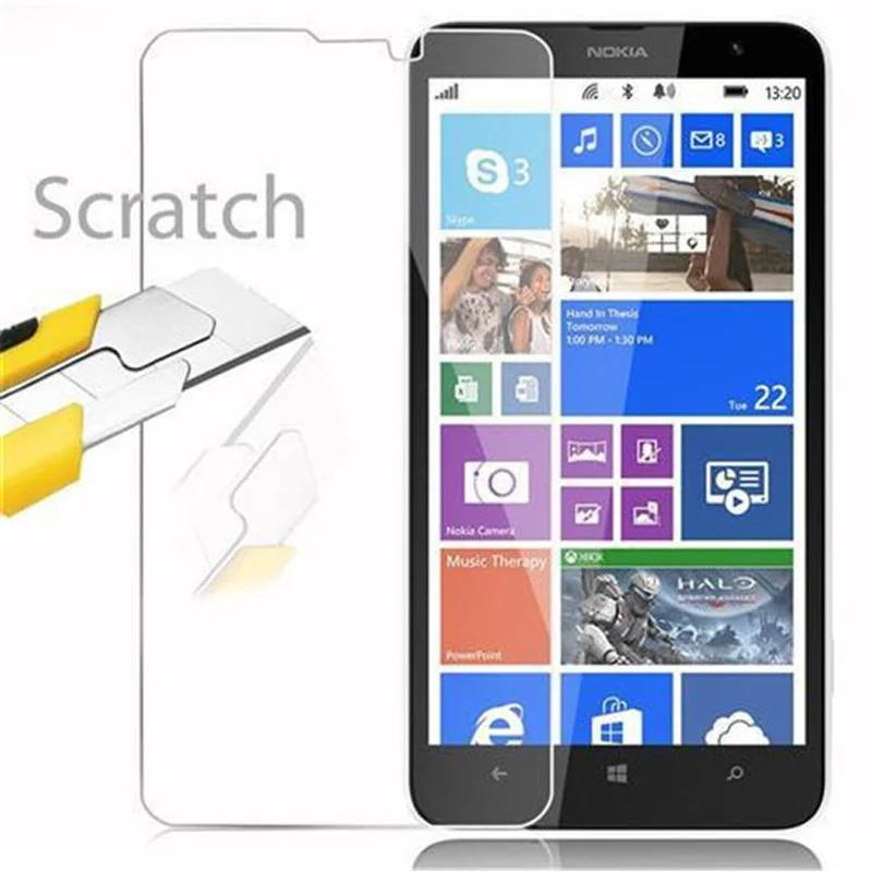 Cadorabo Panzer Folie kompatibel mit Nokia Lumia 1320 - Schutzfolie Gehärtetes (Tempered) Display-Schutzglas in 9H Härte mit 3D Touch Kompatibilität