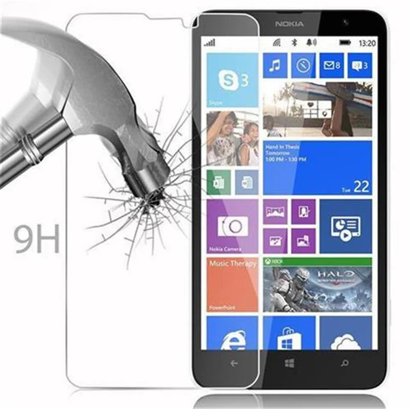 Cadorabo Panzer Folie kompatibel mit Nokia Lumia 1320 - Schutzfolie Gehärtetes (Tempered) Display-Schutzglas in 9H Härte mit 3D Touch Kompatibilität